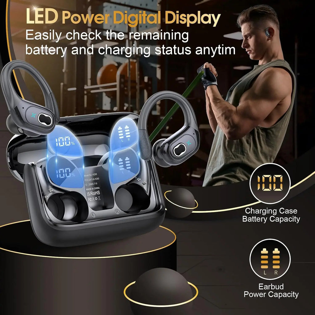 Écouteurs TWS GDLYL HD65 BT 5.4 75h Écran LED IPX7 ENC – CLEVI Paris