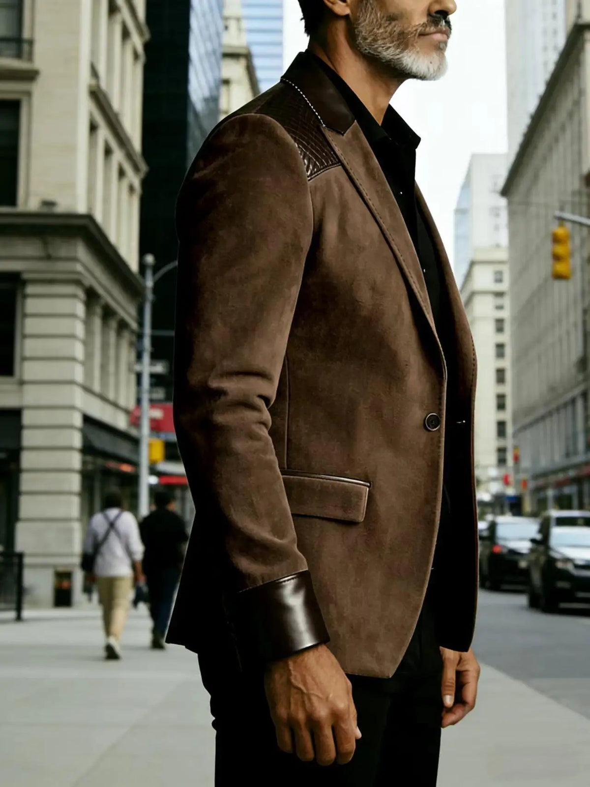 Blazer homme ajusté à détails crocodile – CLEVI Paris