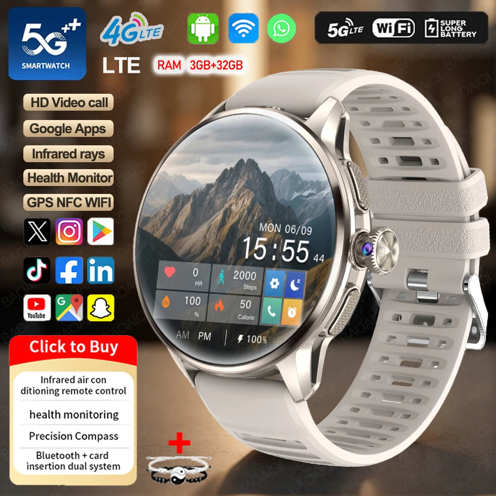 Montre connectée 4G AMOLED GPS 32 Go – CLEVI Paris