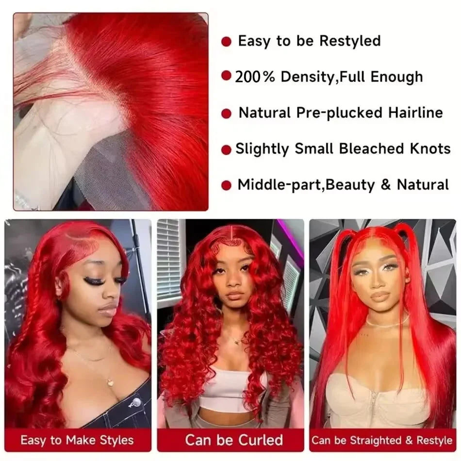 Perruque Body Wave Rouge Cheveux Humains HD Lace – CLEVI Paris