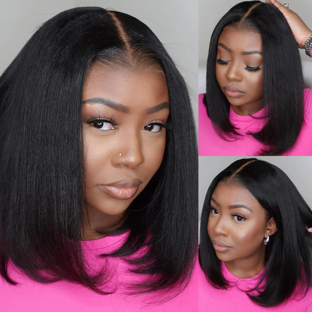 Perruque Bob Yaki Straight Lace 7x5 Glueless – CLEVI Paris