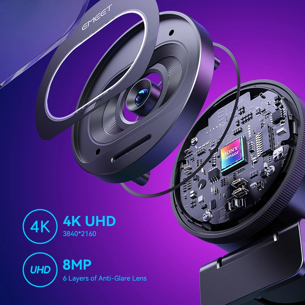 Webcam EMEET S600 4K 60fps Autofocus Double Micro – CLEVI Paris