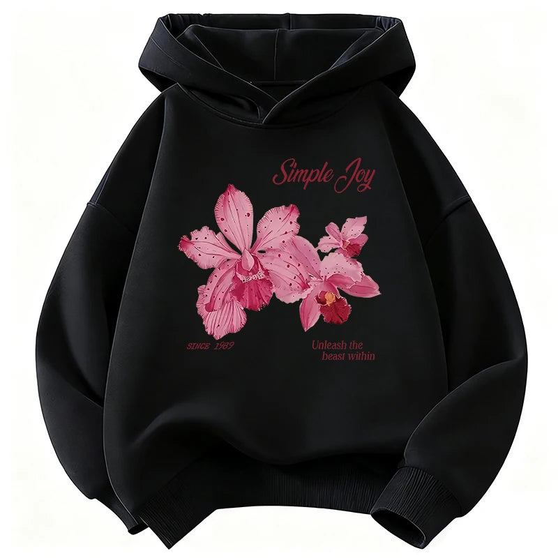 Sweat à capuche enfant motif floral – CLEVI Paris