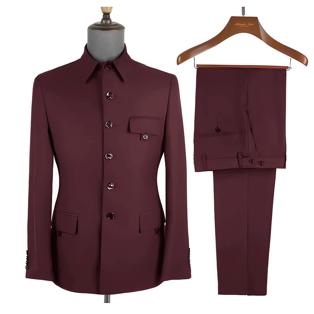 Costume homme 2 pièces, col montant – CLEVI Paris