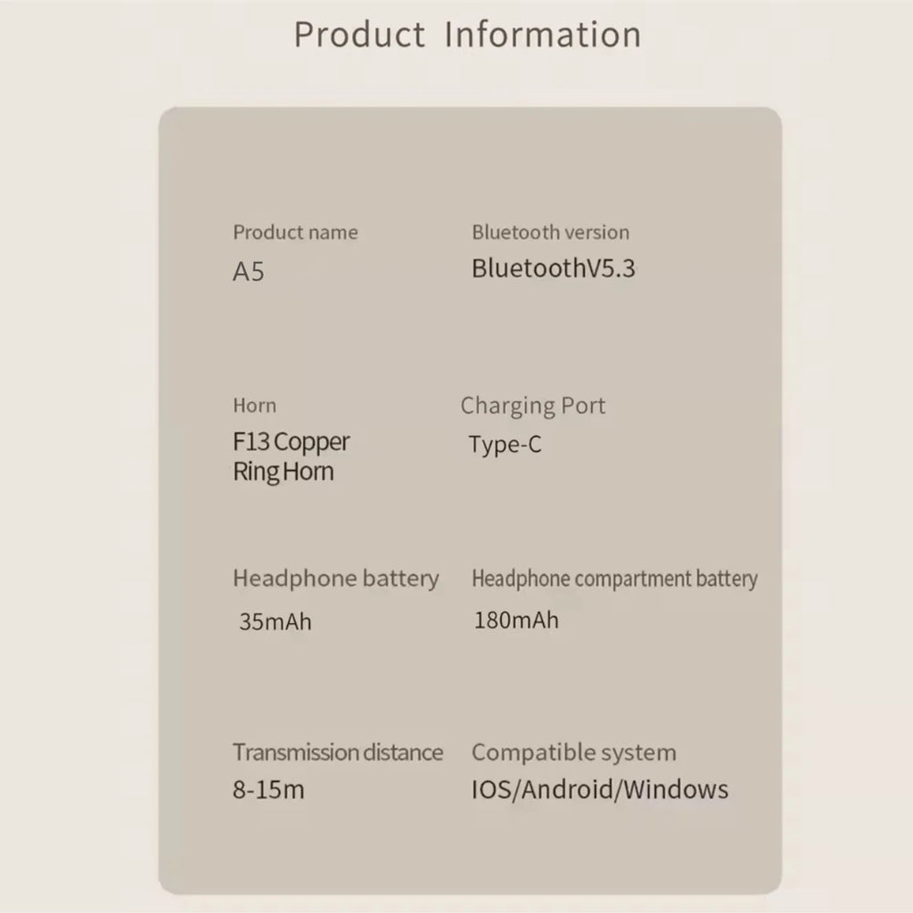 Écouteurs TWS UEESFIT A5 Bluetooth 5.3 ANC HiFi 72h – CLEVI Paris