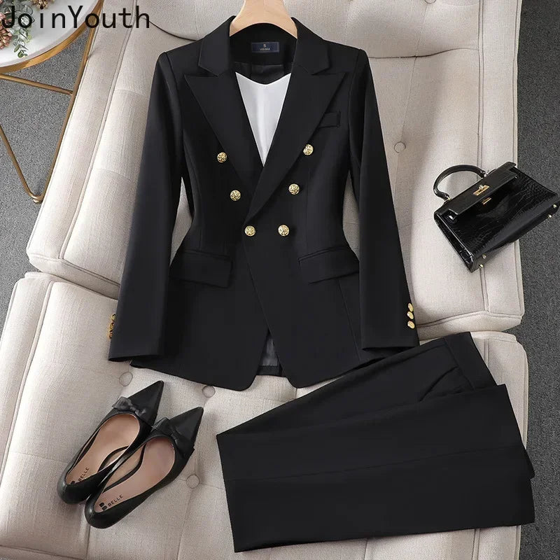 Ensemble femme blazer et pantalon droit – CLEVI Paris