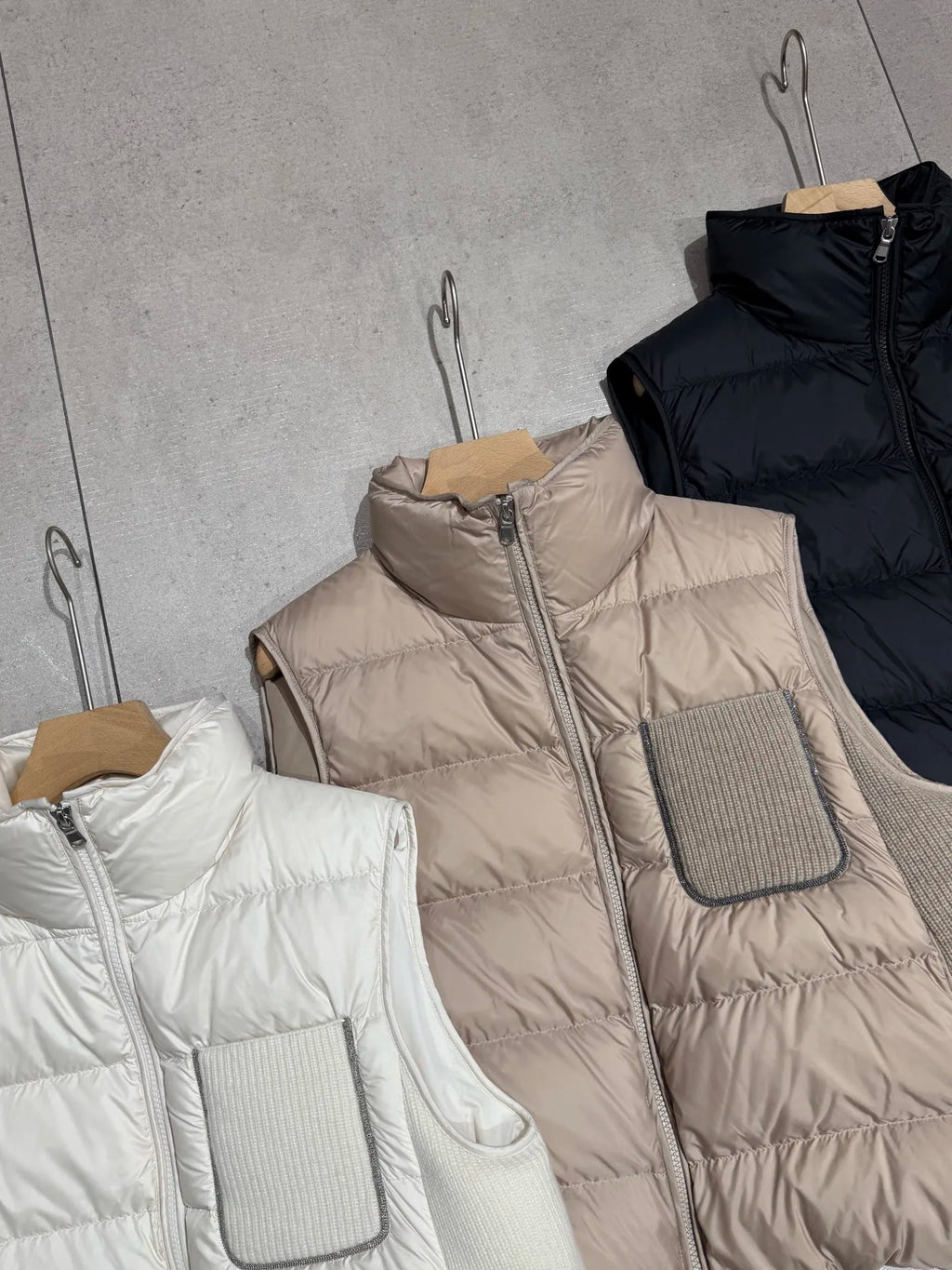 Gilet femme PXBX en cachemire mélangé et duvet – CLEVI Paris