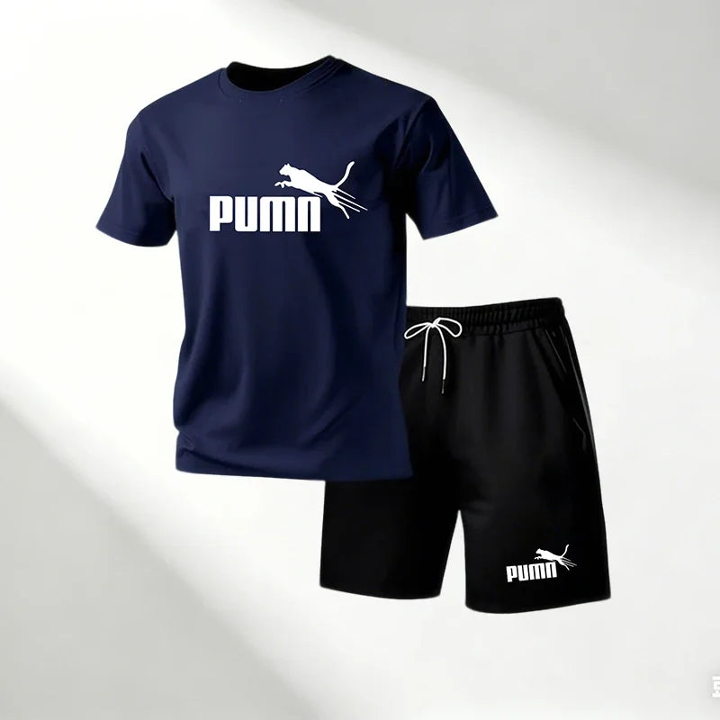 Lot de 2 Ensembles Homme T-Shirt Col Rond + Short Sport Séchage Rapide – CLEVI Paris