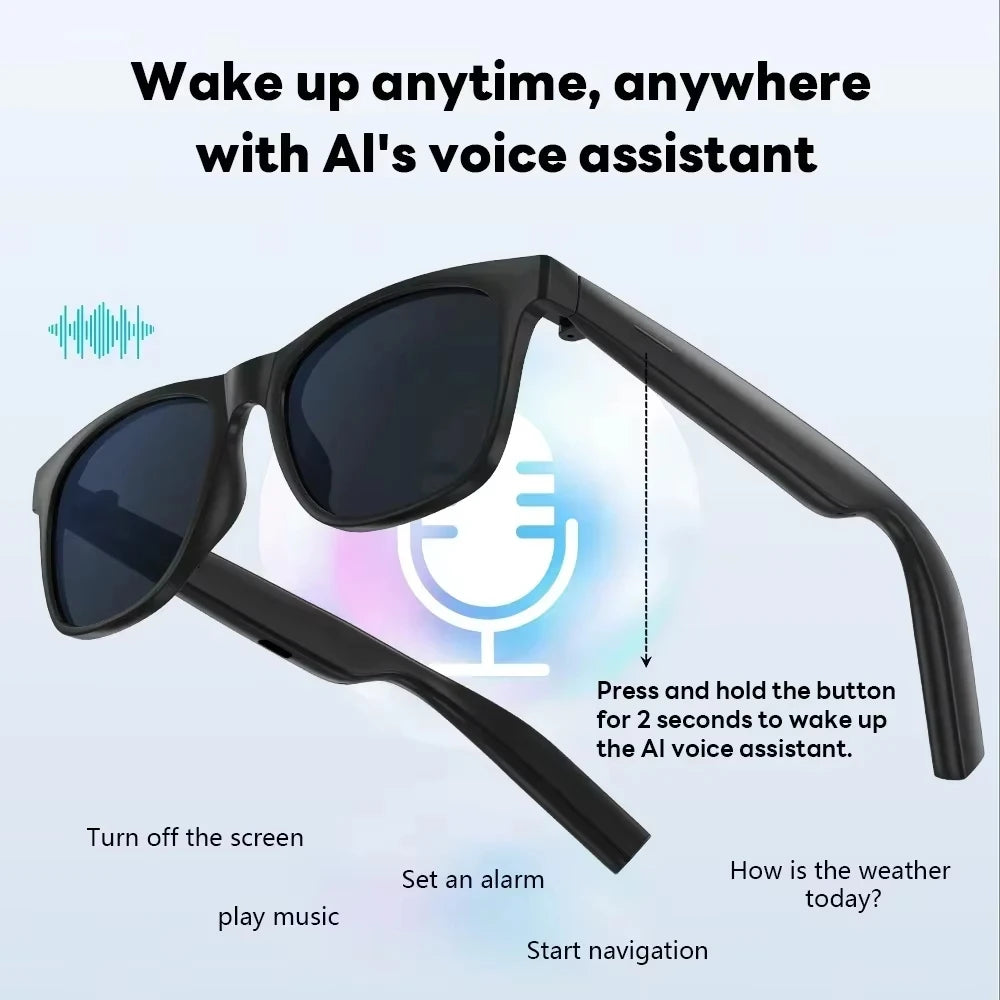 Lunettes Connectées Lenovo M89 IA Double Caméra 1080p Bluetooth Traduction Photochromiques UV 37g – CLEVI Paris