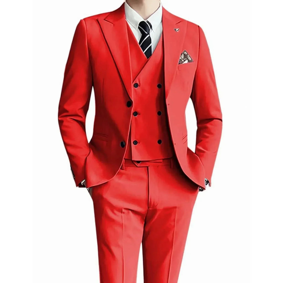Costume homme 3 pièces uni, veste et gilet – CLEVI Paris