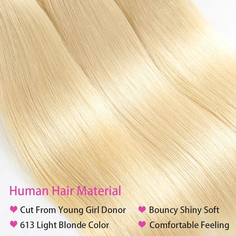 Bundles Cheveux Humains Lisses Blonde 613 Brésiliens Très Longues Cheetahbeauty – CLEVI Paris