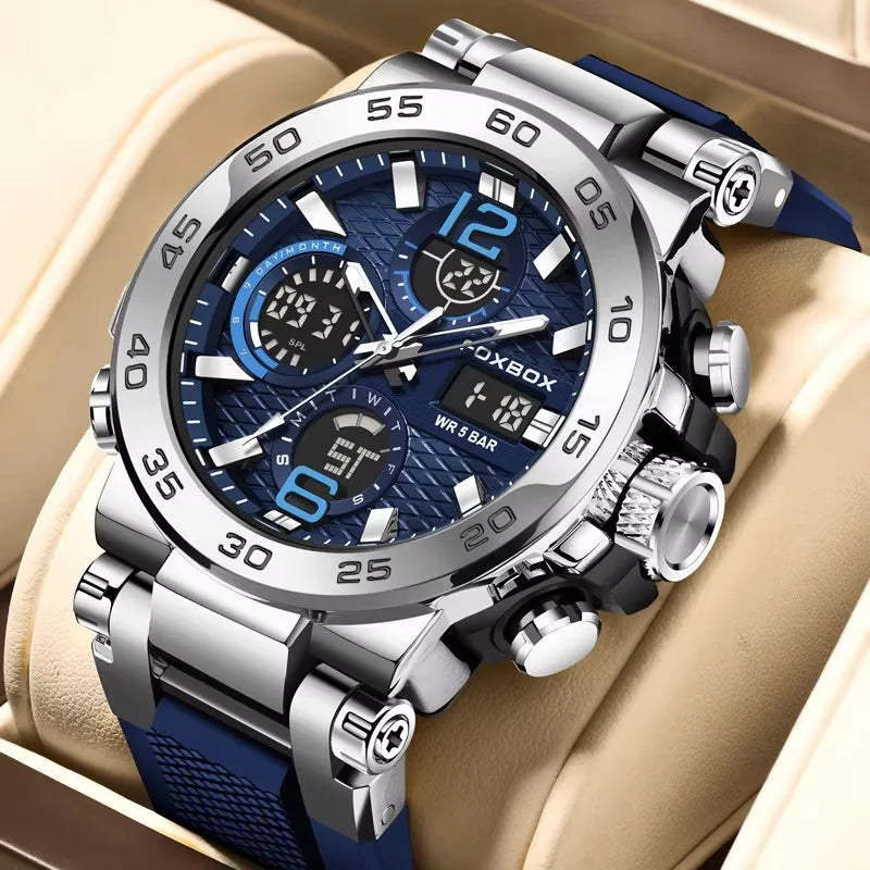 Montre Sport Double Affichage FOXBOX Homme Silicone 5 Bar – CLEVI Paris