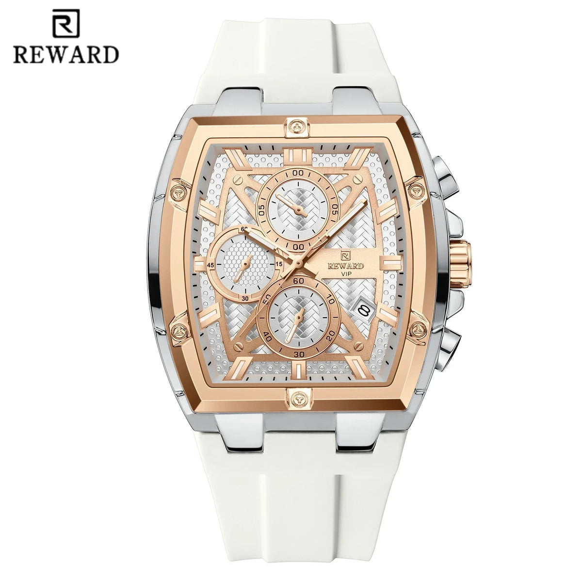 REWARD RD832261M Montre Homme Quartz Tonneau Chrono Calendrier Lumineux 30M – CLEVI Paris