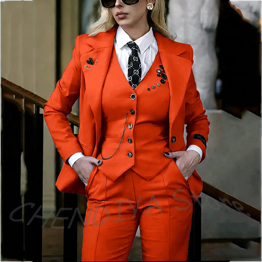 Tailleur pantalon femme à col châle – CLEVI Paris