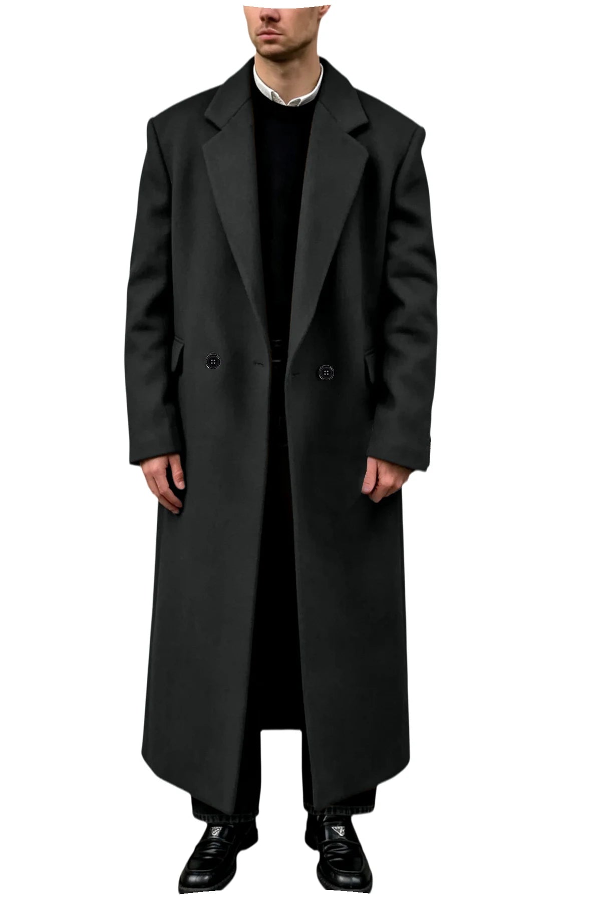 Manteau homme très long en laine mélangée – CLEVI Paris