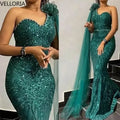 Robe de soirée sirène asymétrique – CLEVI Paris
