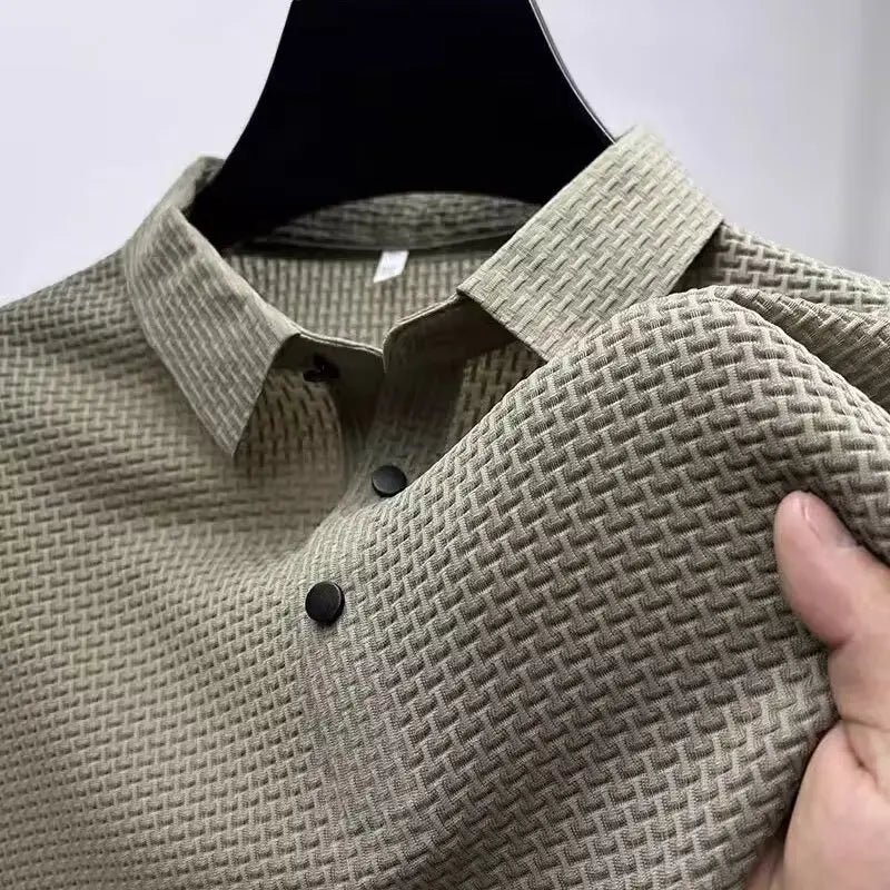 Polo Homme Ice Silk Ajourné Manches Courtes Respirant Business Casual Été Multi-Couleurs M-5XL – CLEVI Paris