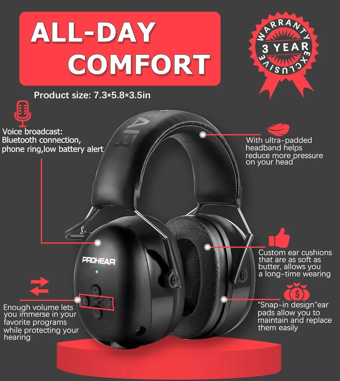 Casque Antibruit Bluetooth PROHEAR 037 – CLEVI Paris