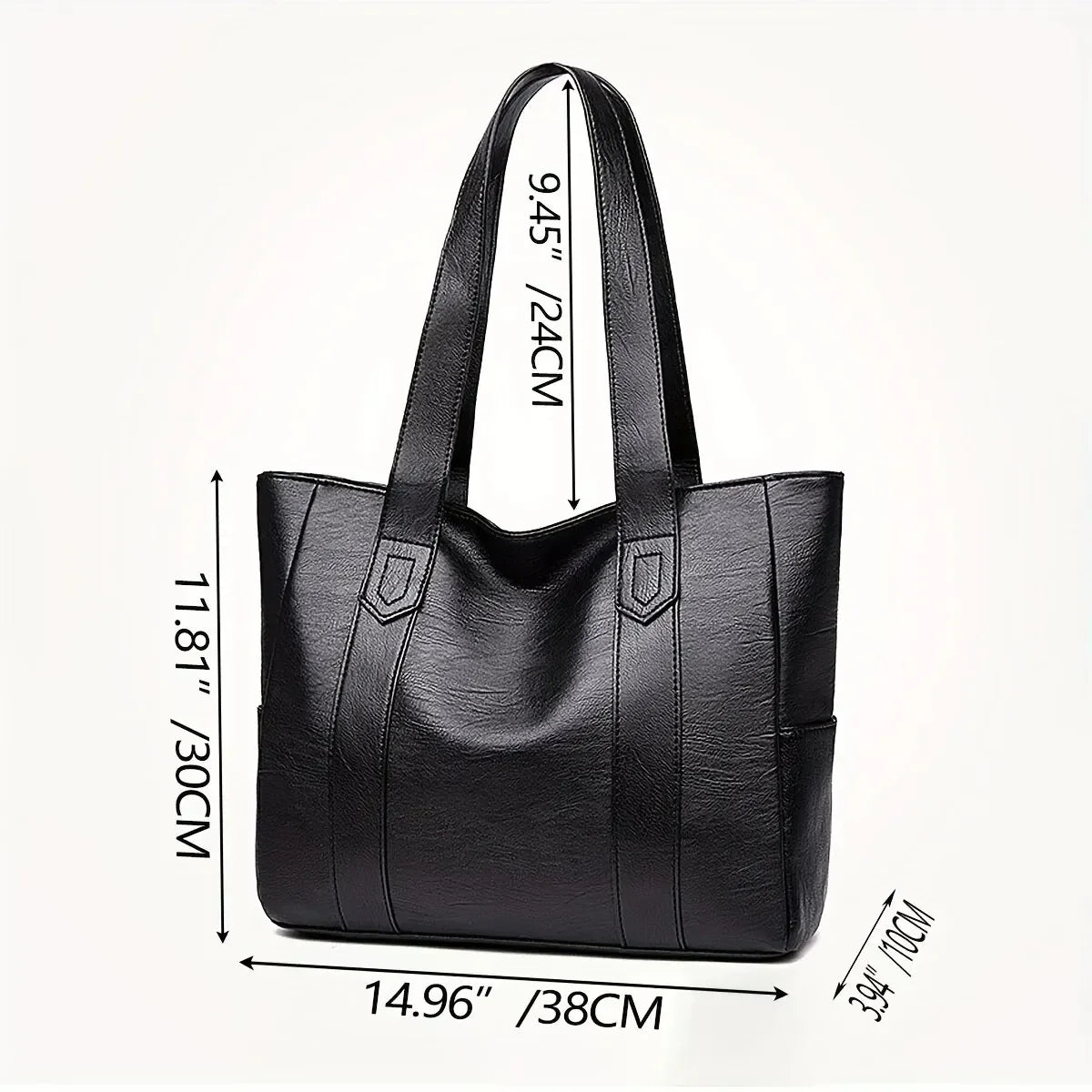 Sac À Main PU Vintage Grande Capacité Femme 36x28cm Bureau – CLEVI Paris