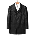 Manteau homme en cuir noir à zip asymétrique – CLEVI Paris