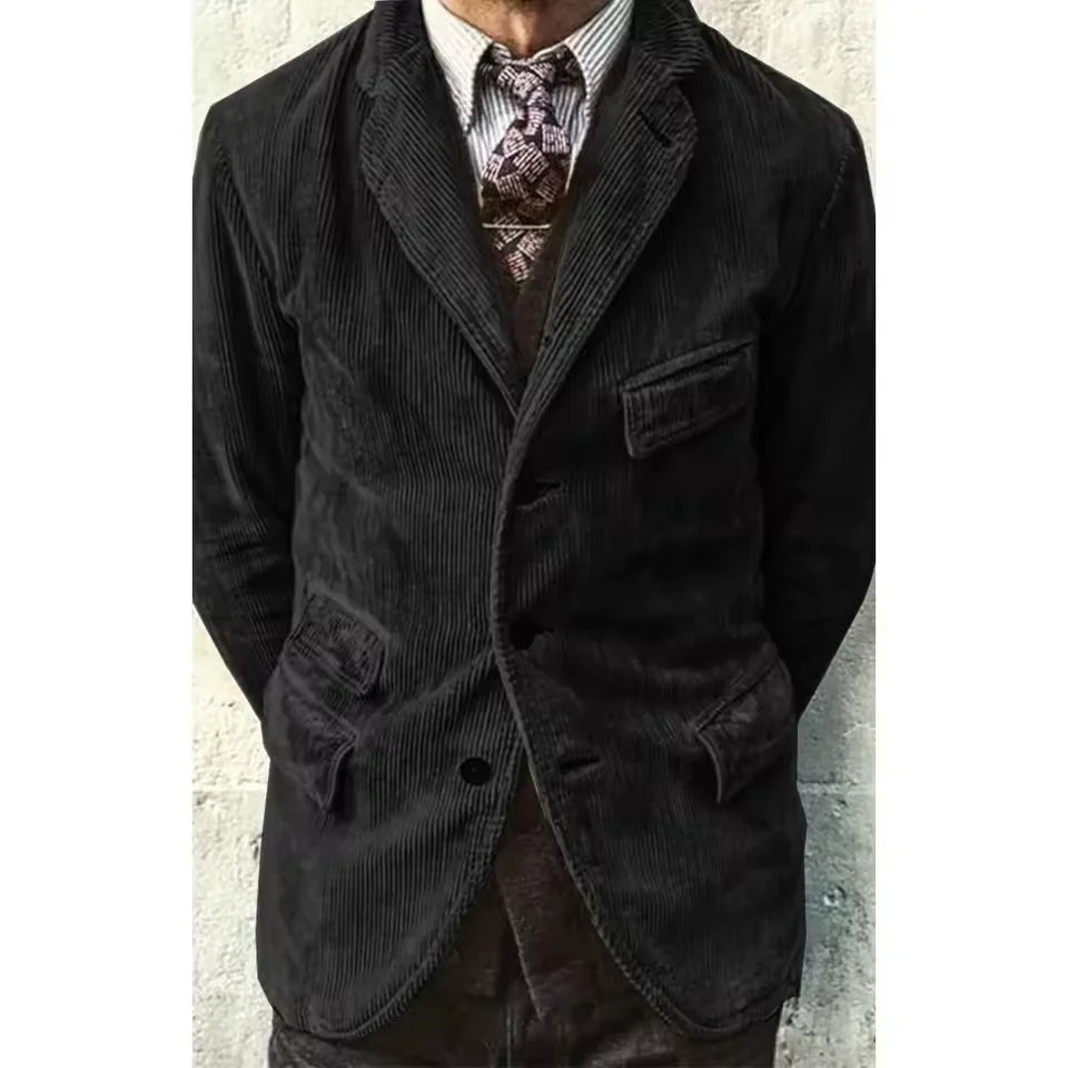 Blazer homme velours côtelé à 3 boutons – CLEVI Paris
