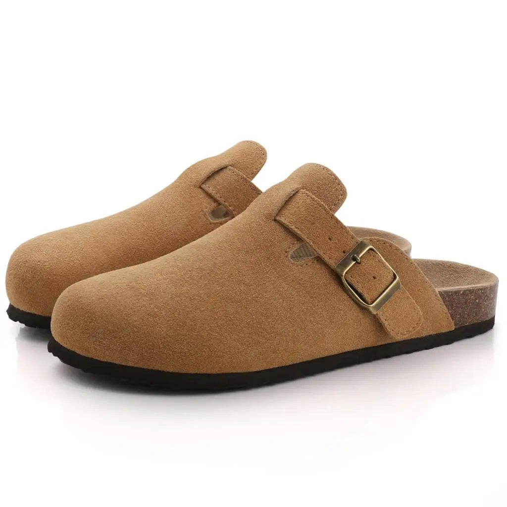 Sandales unisexes en daim à boucle – CLEVI Paris