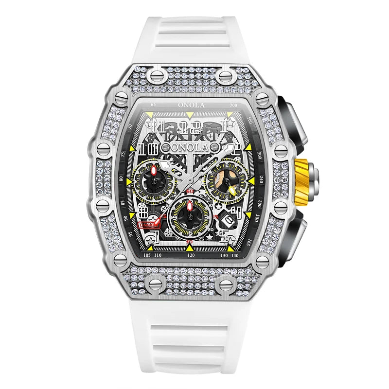 ONOLA Montre Automatique Homme Tonneau Squelette Lumineux Étanche 3ATM – CLEVI Paris