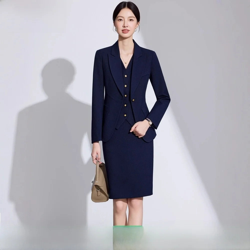 Ensemble Tailleur Femme Professionnel Bureau Manches Longues 8 Coloris – CLEVI Paris