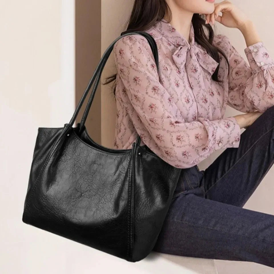 Cabas Vanderwah Cuir Vegan Vintage Femme 31x29cm Multi-Poches – CLEVI Paris