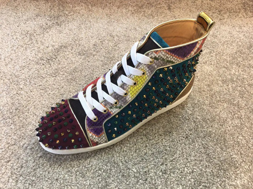 Sneakers Montantes Spikes Multicolores Homme – CLEVI Paris
