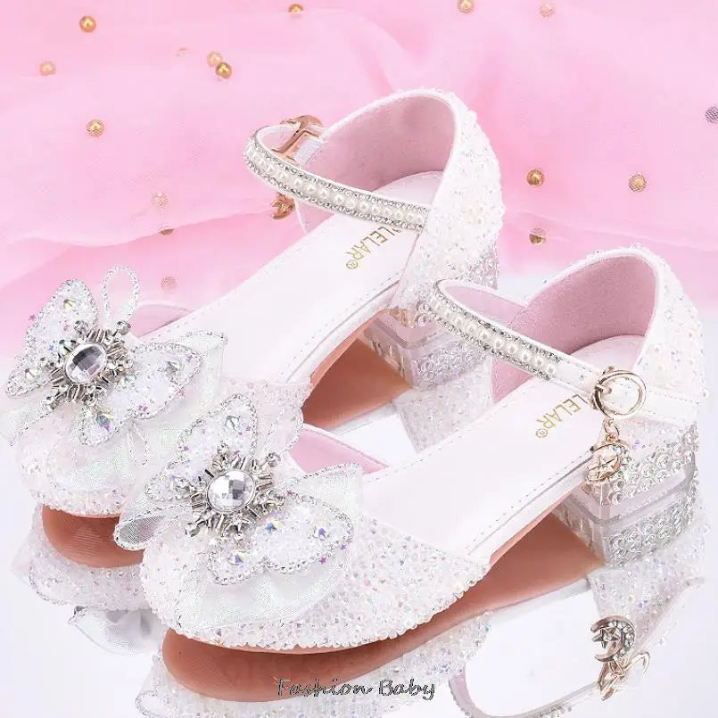 Sandales de cérémonie enfant à strass – CLEVI Paris