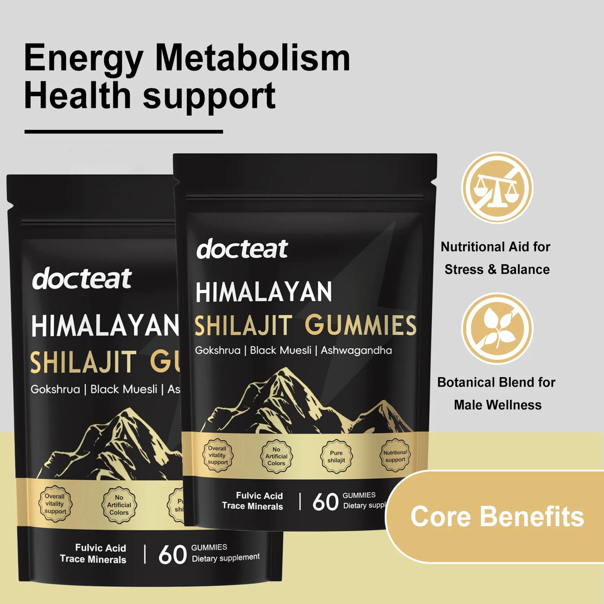 Shilajit, 60 gommes à mâcher – CLEVI Paris