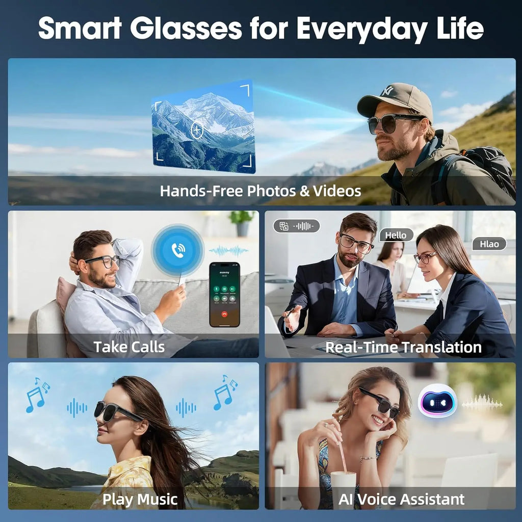 Lunettes connectées M02S vidéo 1080p – CLEVI Paris