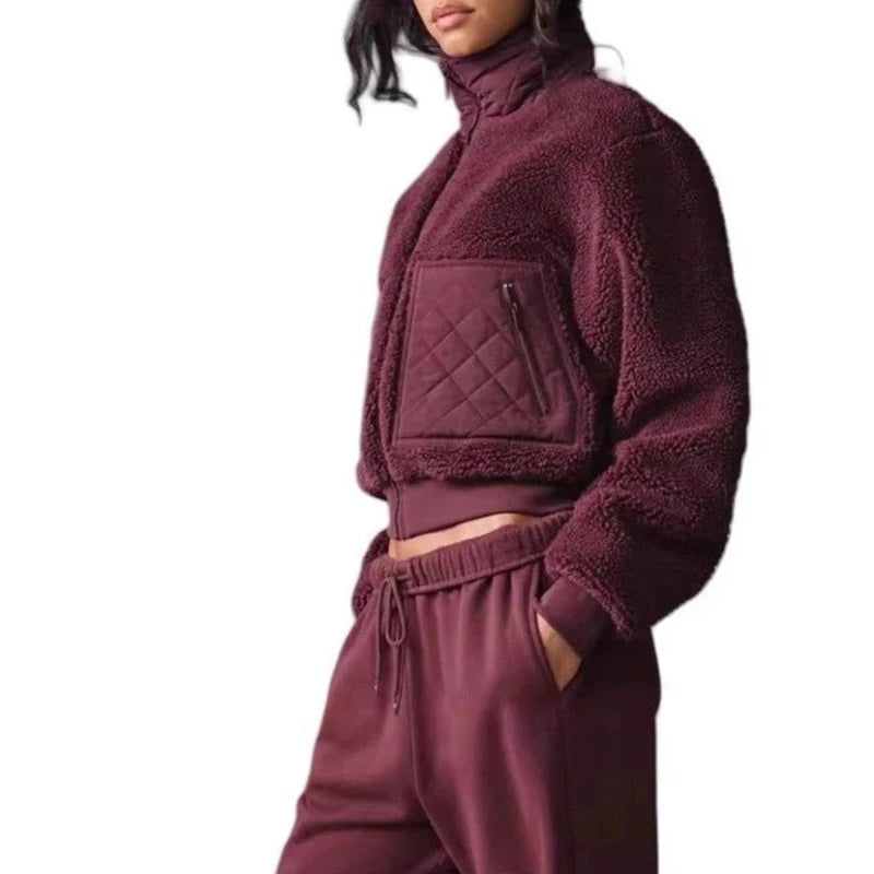 Veste courte femme zippée à col montant – CLEVI Paris
