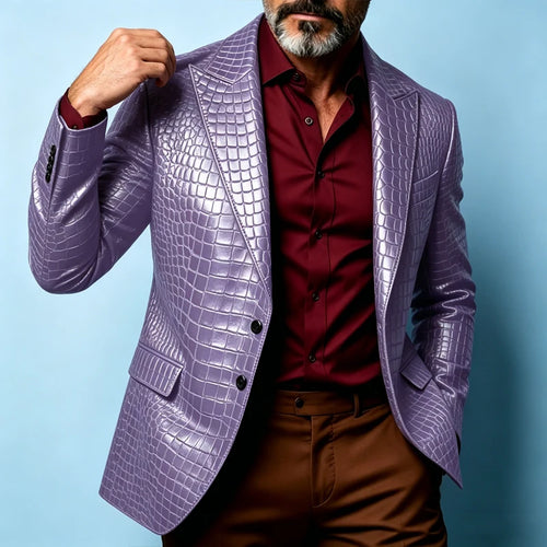 Blazer homme effet croco simple boutonnage – CLEVI Paris