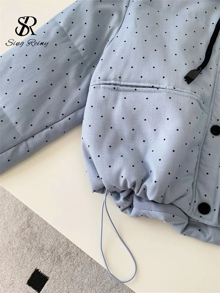 Veste courte femme rembourrée à pois – CLEVI Paris