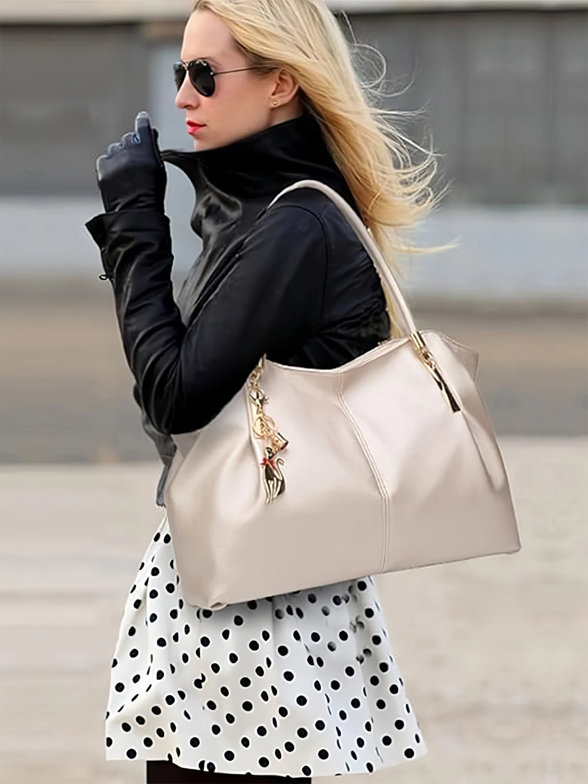 Sac à Bandoulière Femme Cuir PU Imperméable Zippé – CLEVI Paris