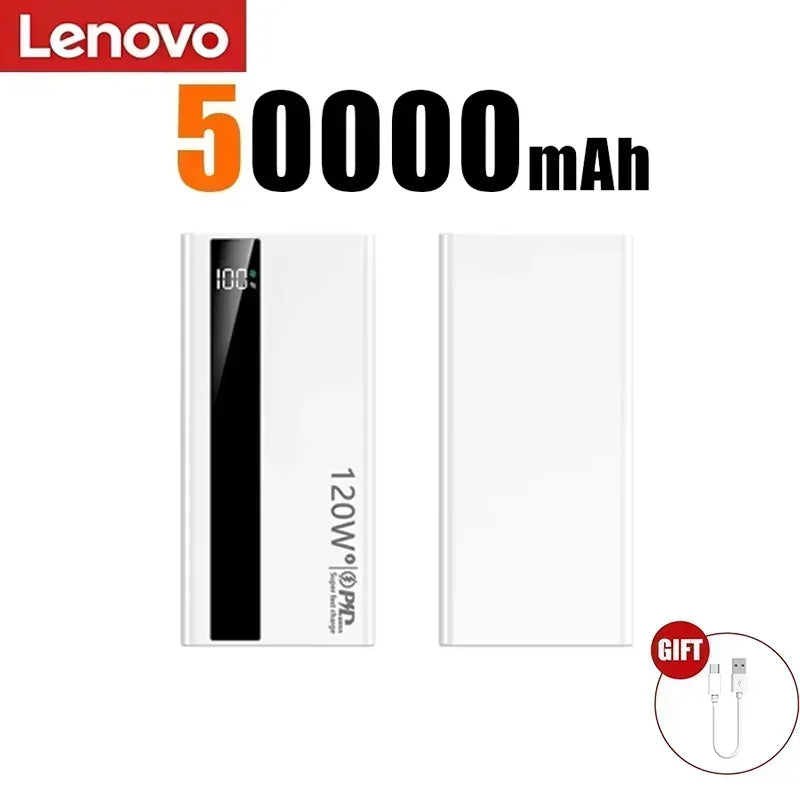 Batterie Externe Lenovo 120W Charge Rapide Bidirectionnelle Certifiée 3C Affichage LED USB-C 245g – CLEVI Paris