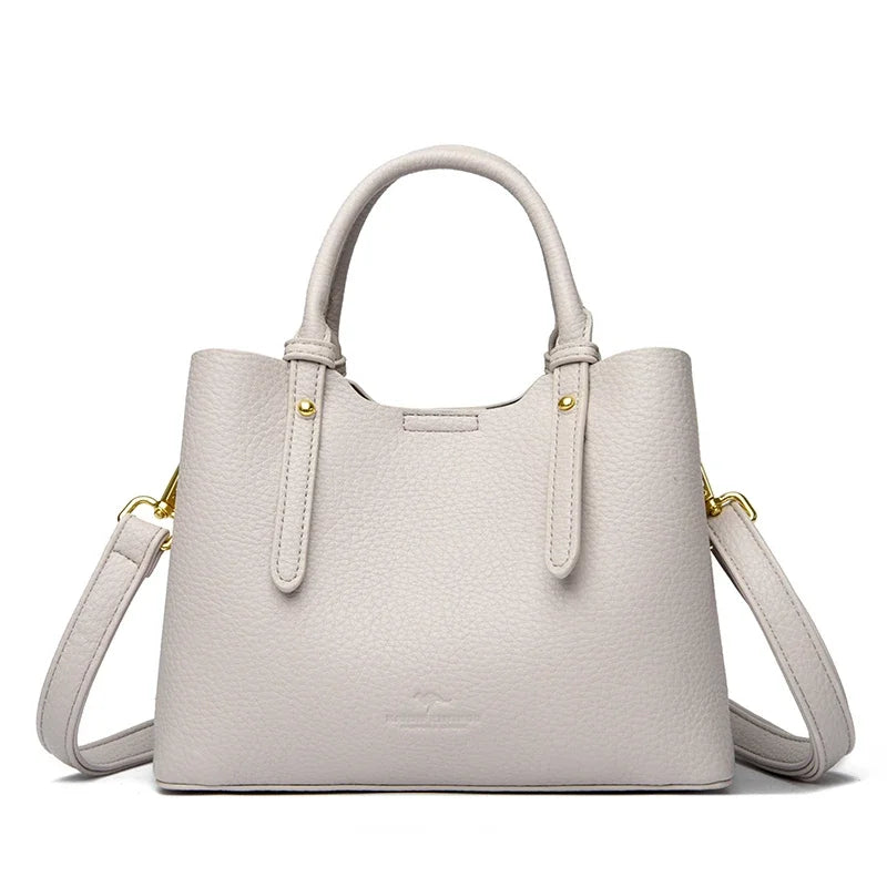 Sac à Main Femme Cuir Véritable Poignée Supérieure 23x18cm – CLEVI Paris