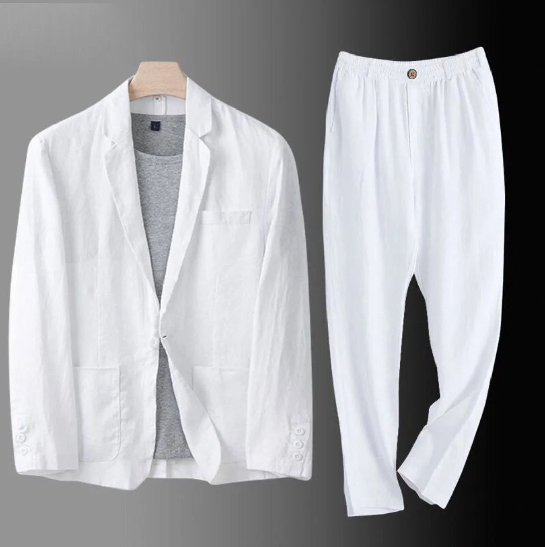 Costume Homme 2 Pièces Lin Léger Slim Fit – CLEVI Paris