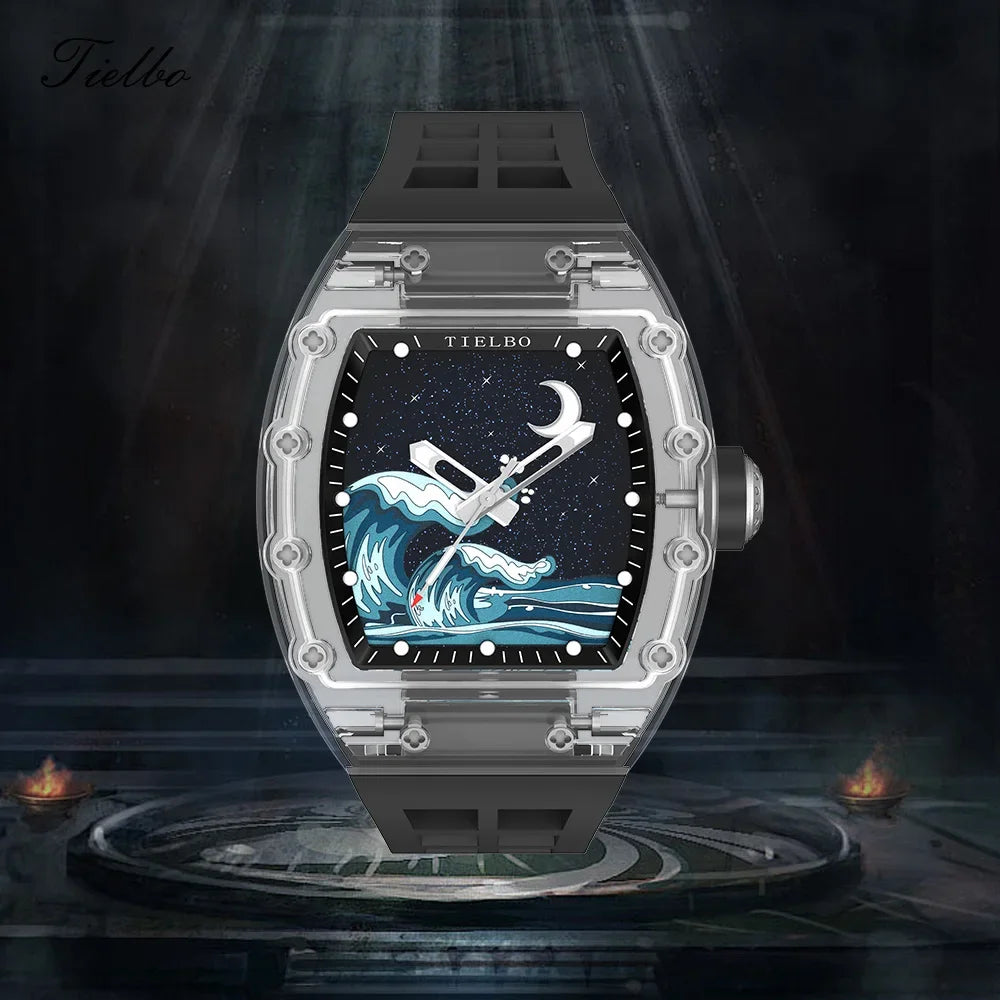 Montre Mécanique Squelette Saphir Homme – CLEVI Paris