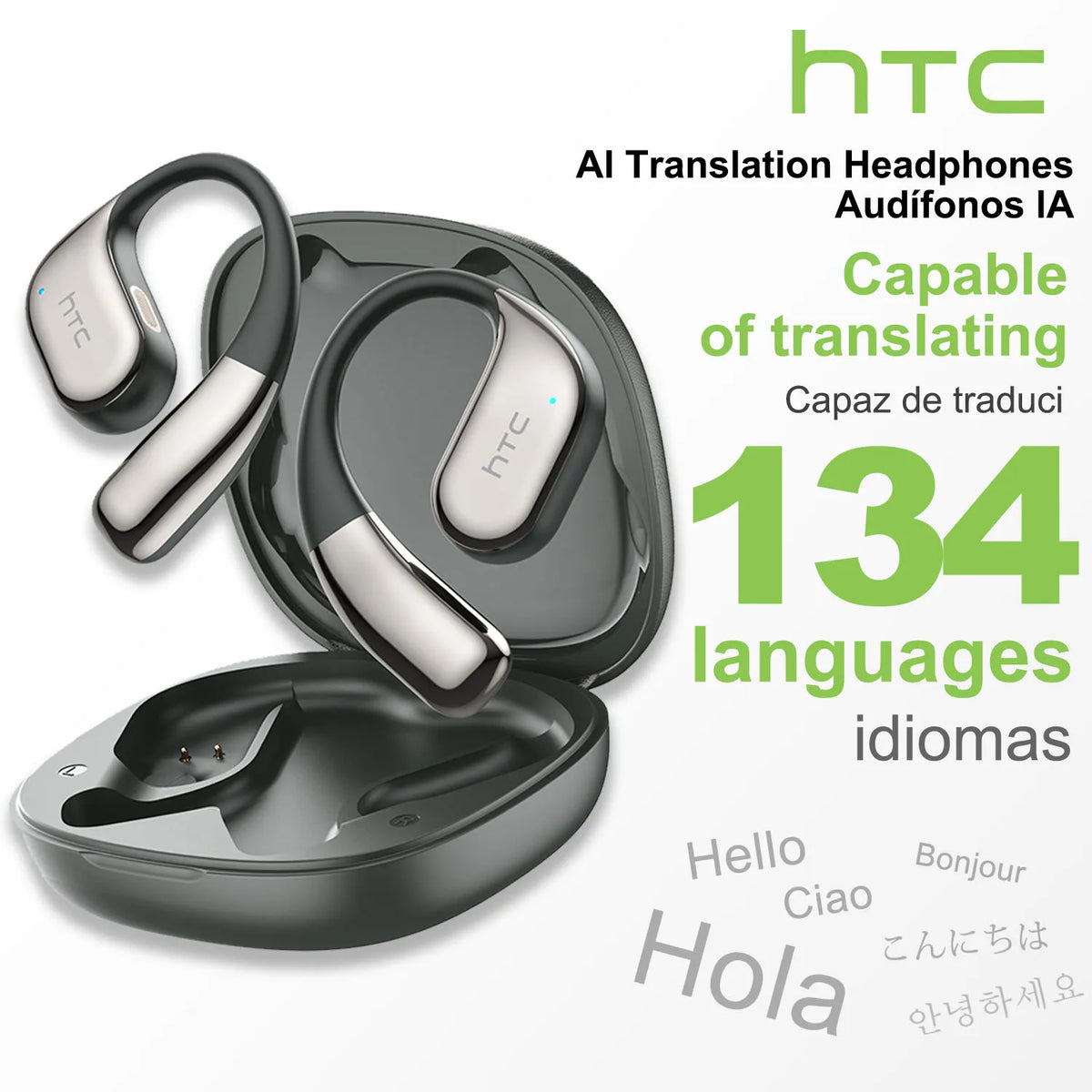 Écouteurs Open-Ear Traducteur IA HTC NE39 – CLEVI Paris
