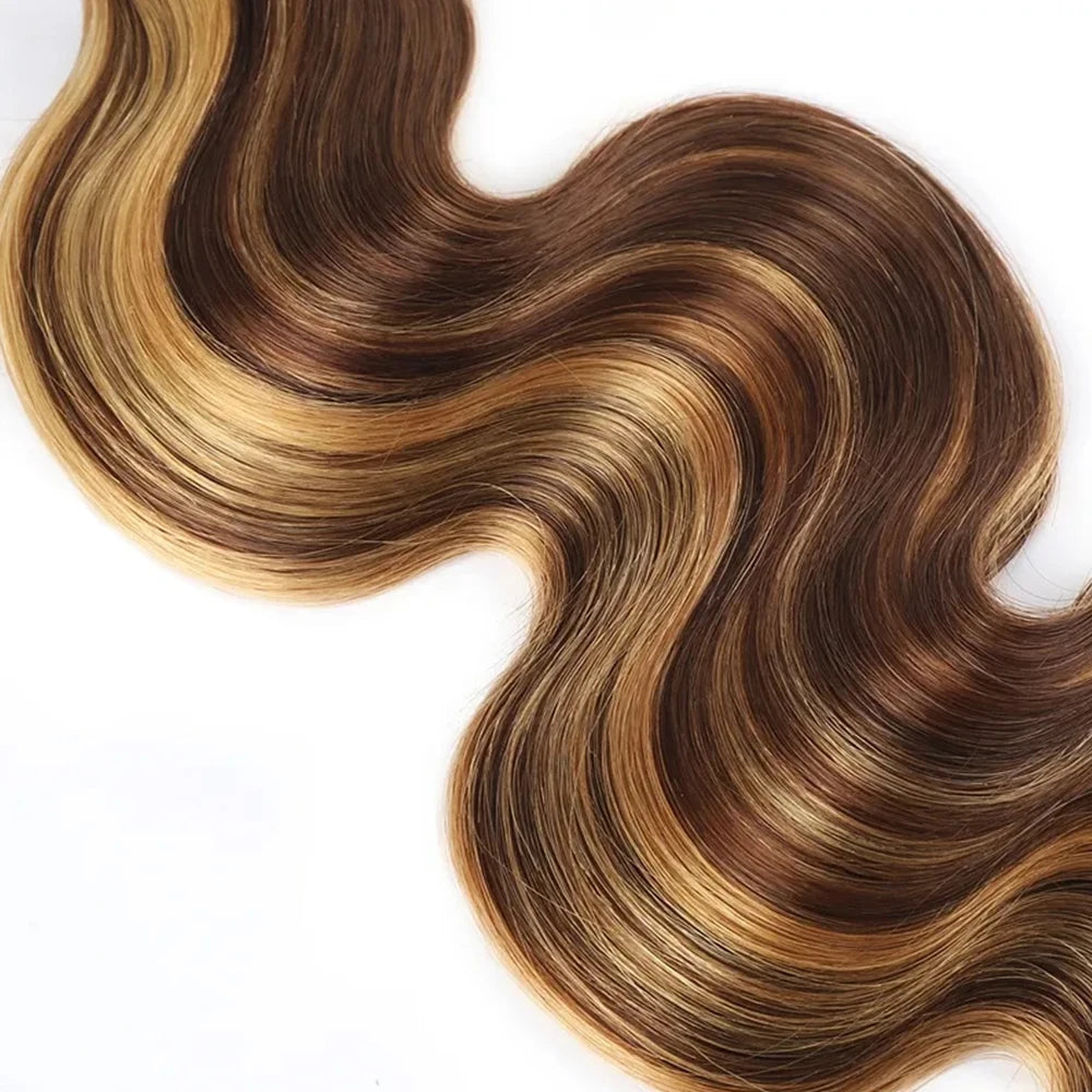 Extensions Cheveux Humains Body Wave Highlight Ombré Brun – CLEVI Paris