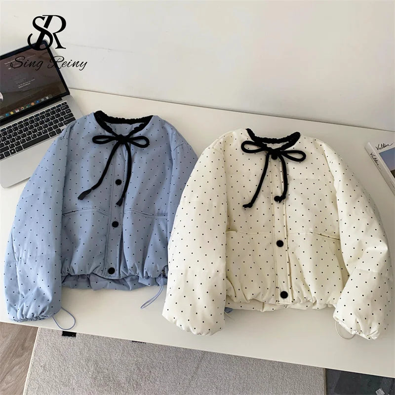 Veste courte femme rembourrée à pois – CLEVI Paris