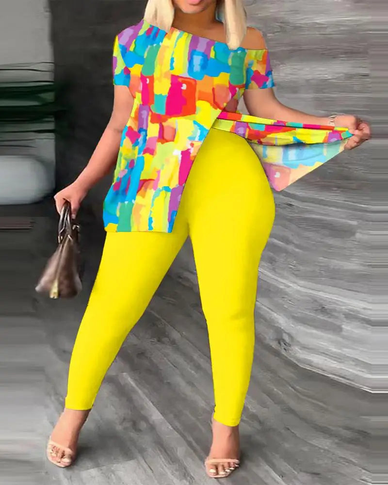 Ensemble 2 pièces femme imprimé chic – CLEVI Paris