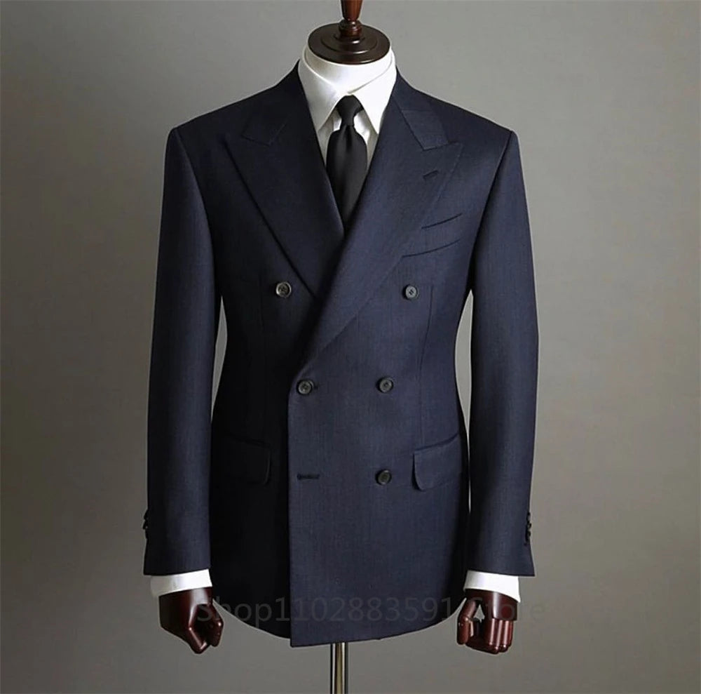 Costume homme croisé bleu marine – CLEVI Paris