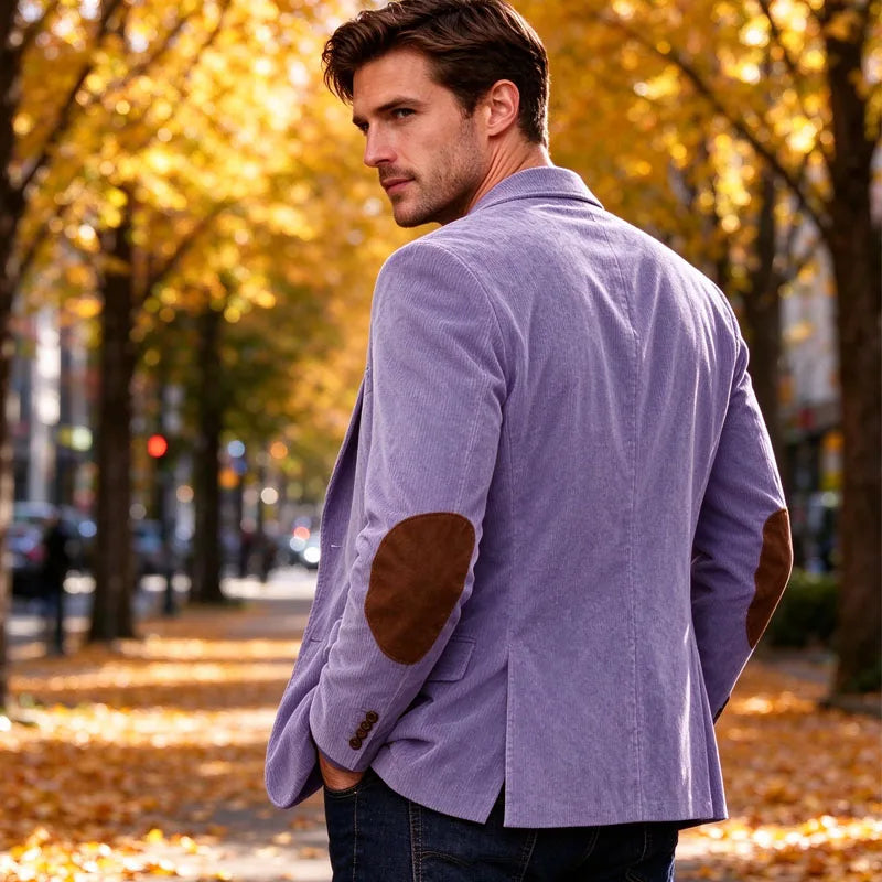 Blazer homme en velours côtelé à coudières – CLEVI Paris
