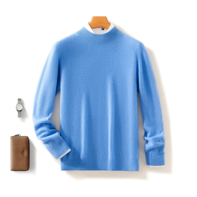 Pull homme en laine à col montant – CLEVI Paris