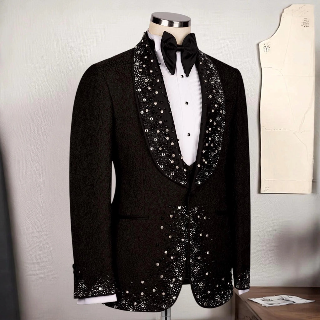 Costume smoking homme noir 2 pièces – CLEVI Paris