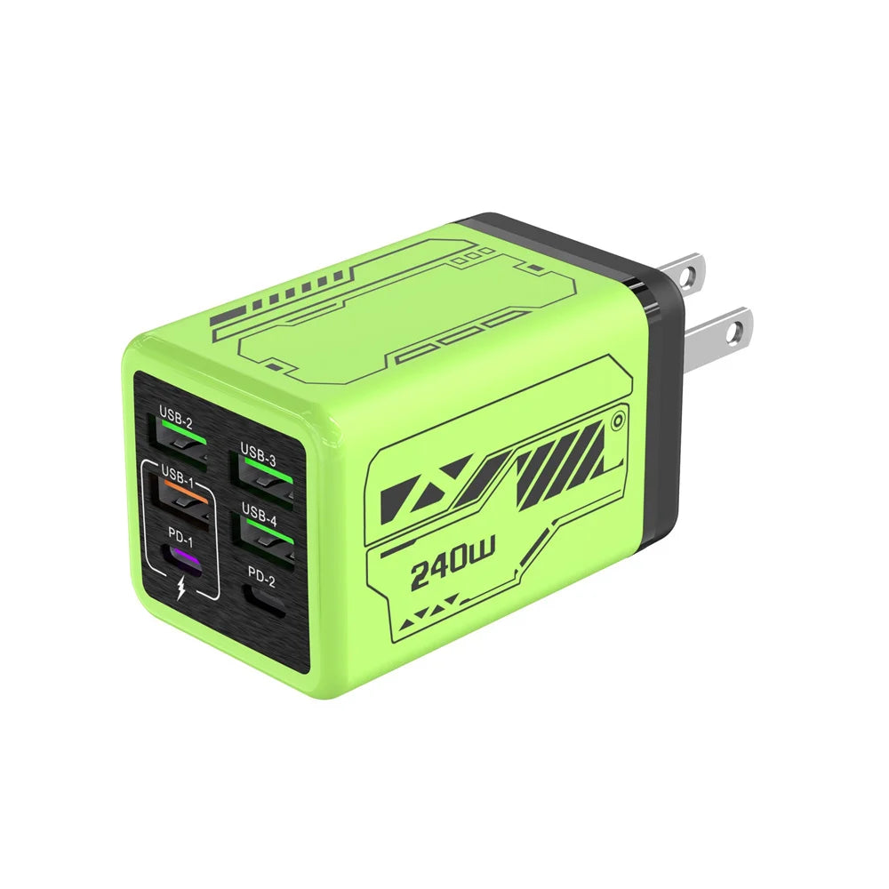 Chargeur Mural 240W 6 Ports USB-C PD EU/US/UK – CLEVI Paris